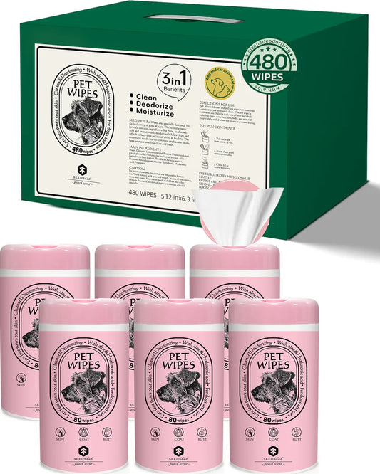 Up to 30% PET WIPES KIT 80wipers*6 Clean Deodorize Moisturize plant-based