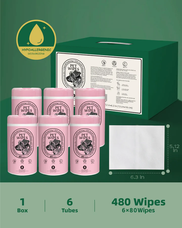 Up to 30% PET WIPES KIT 80wipers*6 Clean Deodorize Moisturize plant-based